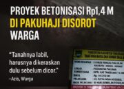 Proyek Betonisasi Rp1,4 Miliar di Pakuhaji Disorot, Warga: Tanah Belum Keras, Sudah Dicor